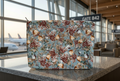 Cool Bag med blommigt mönster på blågrön turkos botten
