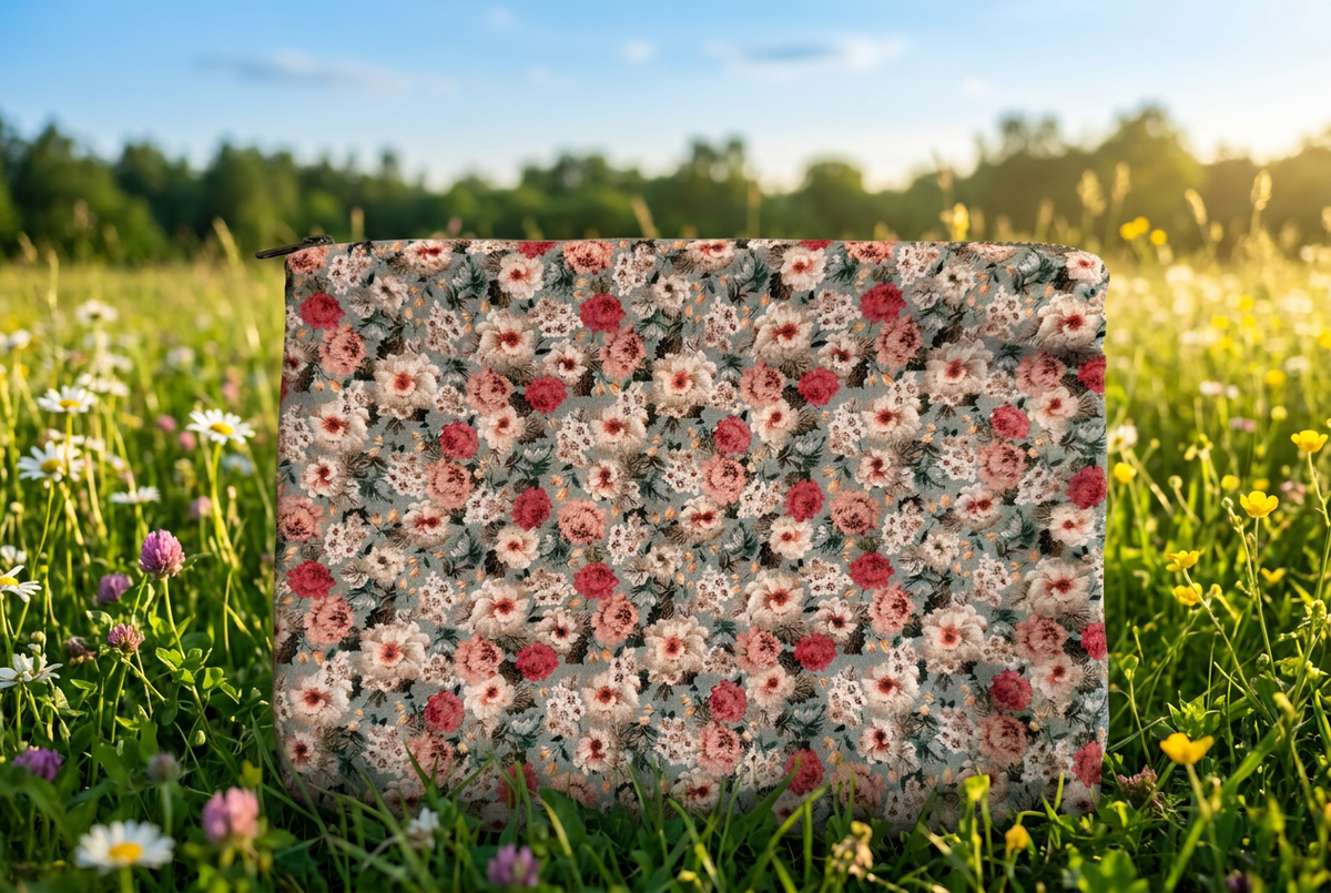 Cool Bag med blommigt mönster i rosa och vitt